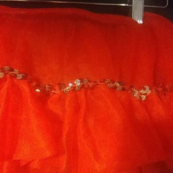 Girl's Red‎ Tulle and Sequined Skirt - Picture 2 of 4